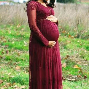 forever 21 lace embroidered maxi dress burgundy